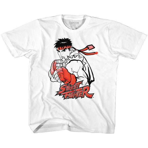 Street Fighter-Ryu Red-White Toddler-Youth S/S Tshirt - Coastline Mall