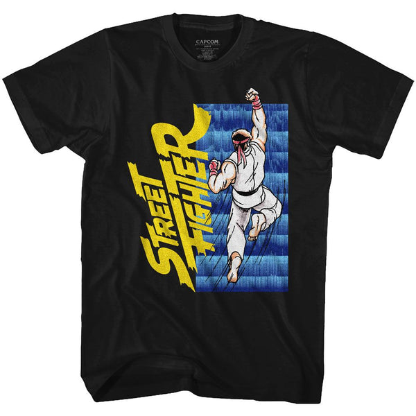 Street Fighter-Uppercuttin'-Black Adult S/S Tshirt - Coastline Mall