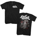 Street Fighter-Release Dates-Black Adult S/S Front-Back Print Tshirt - Coastline Mall