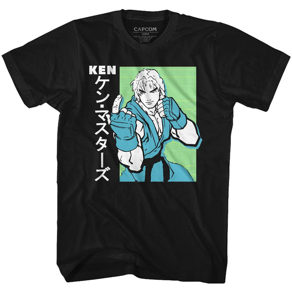Street Fighter-Ken-Black Adult S/S Tshirt - Coastline Mall