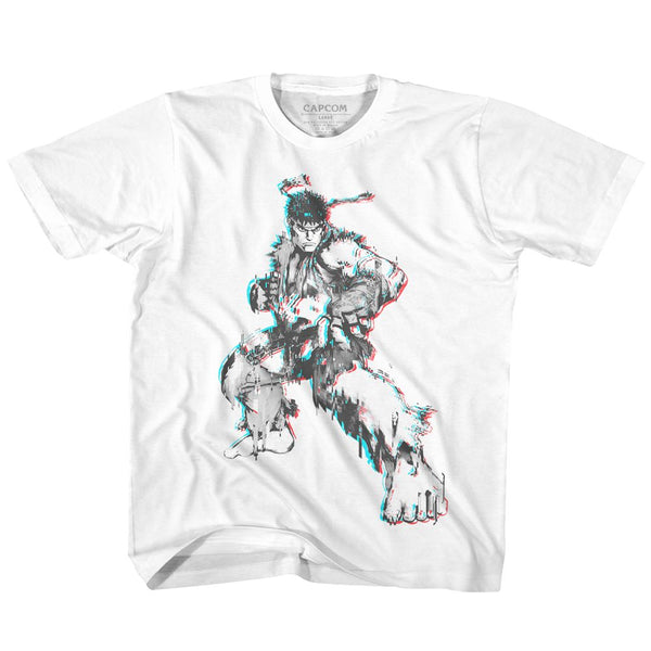 Street Fighter-Glitch Fighter-White Toddler-Youth S/S Tshirt - Coastline Mall