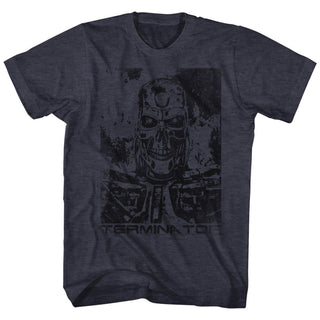 Terminator-Black And Blue-Navy Heather Adult S/S Tshirt - Coastline Mall