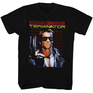 Terminator-Grid-Black Adult S/S Tshirt - Coastline Mall