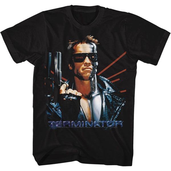 Terminator-Laser Back-Black Adult S/S Tshirt - Coastline Mall