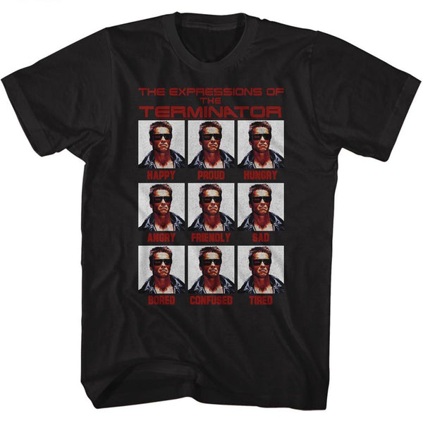 Terminator-Expressions-Black Adult S/S Tshirt - Coastline Mall