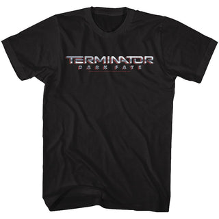 Terminator Dark Fate-Dark Fate Chrome Logo-Black Adult S/S Tshirt - Coastline Mall