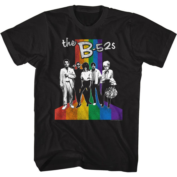 The B52s - Band & Rainbow | Black S/S Adult T-Shirt - Coastline Mall
