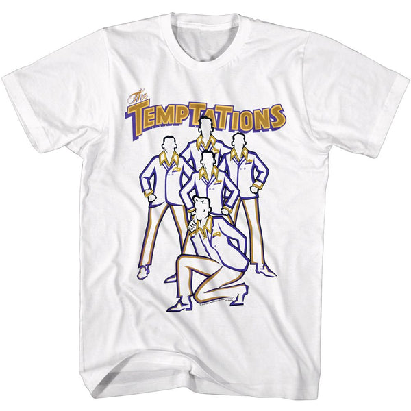 Temptations-Temptations Line Art-White Adult S/S Tshirt