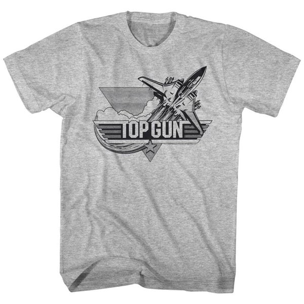 Top Gun-Black-Gray Heather Adult S/S Tshirt - Coastline Mall