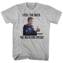 Top Gun-Feel The Need-Gray Heather Adult S/S Tshirt - Coastline Mall