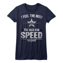 Top Gun-Need For Speed-Navy Ladies S/S Tshirt - Coastline Mall