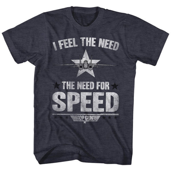 Top Gun-Need For Speed-Navy Heather Adult S/S Tshirt - Coastline Mall