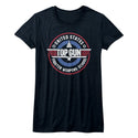 Top Gun-Weapons School-Navy Heather Ladies S/S Tshirt - Coastline Mall
