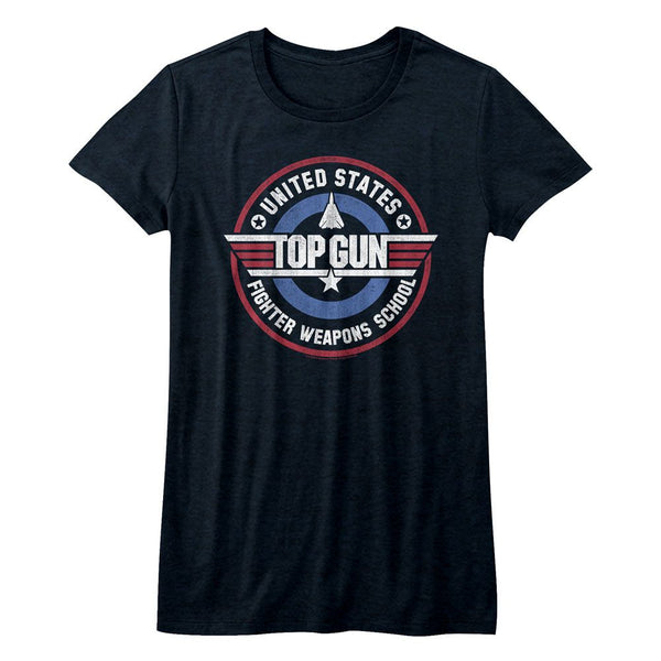 Top Gun-Weapons School-Navy Heather Ladies S/S Tshirt - Coastline Mall