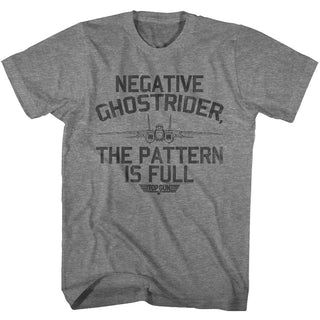 Top Gun - Negative Ghostrider Logo Graphite Heather Short Sleeve Adult T-Shirt tee - Coastline Mall