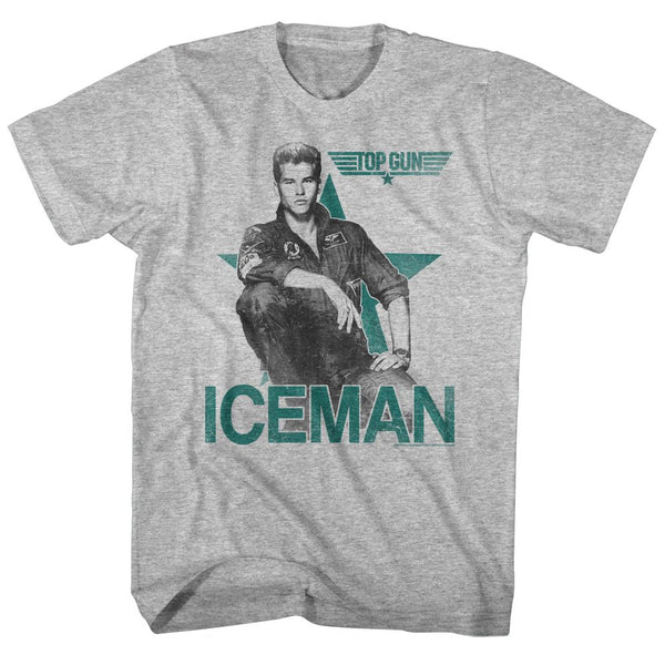 Top Gun-Iceman-Gray Heather Adult S/S Tshirt - Coastline Mall