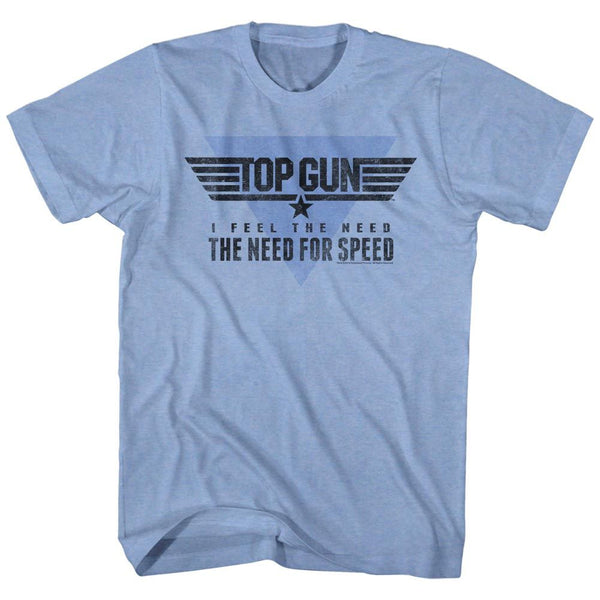 Top Gun-Speed Yeah-Light Blue Heather Adult S/S Tshirt - Coastline Mall