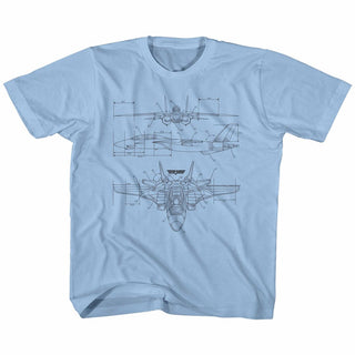 Top Gun-Technicolor-Light Blue Youth S/S Tshirt - Coastline Mall