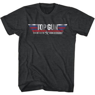 Top Gun-Thirteenth Anniversary-Black Heather Adult S/S Tshirt - Coastline Mall