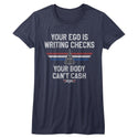 Top Gun-Ego Check-Navy Ladies S/S Tshirt - Coastline Mall