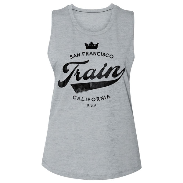 Train-Crown-Platinum Ladies Slub Sleeveless Crew Neck Tee - Coastline Mall