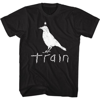 Train-Wht Crow Logo-Black Adult S/S Tshirt - Coastline Mall