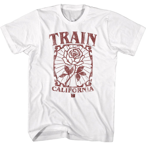 Train-California Rose-White Adult S/S Tshirt - Coastline Mall