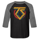 Twisted Sister-Vintage Ts Logo-Vintage Black/Premium Heather Adult 3/4 Sleeve Raglan - Coastline Mall