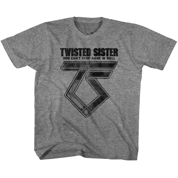 Twisted Sister-Can't Stop Rock'N'Roll-Graphite Heather Toddler-Youth S/S Tshirt - Coastline Mall