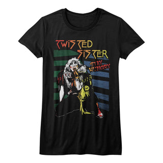 Twisted Sister-Stay Hungry-Black Ladies S/S Tshirt - Coastline Mall