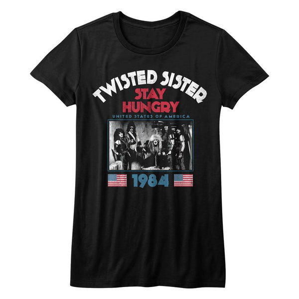 Twisted Sister-Stayhungry-Black Ladies S/S Tshirt - Coastline Mall