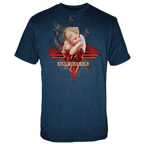 Van Halen - Smoking | Navy S/S Adult T-Shirt - Coastline Mall