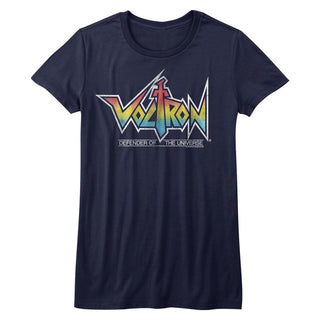 Voltron-Rainbow Logo-Navy Ladies S/S Tshirt - Coastline Mall