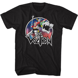 Voltron - Circle Robot Sketch | Black S/S Adult T-Shirt - Coastline Mall