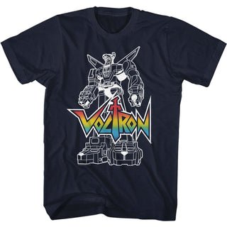 Voltron-Voltronwithlogo-Navy Adult S/S Tshirt - Coastline Mall
