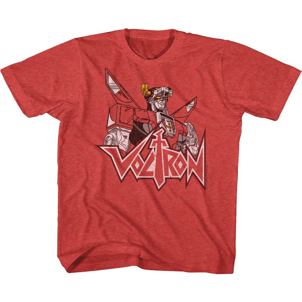 Voltron - Voltron Fade Logo Vintage Red Toddler-Youth Short Sleeve T-Shirt tee - Coastline Mall
