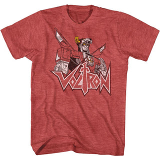 Voltron-Voltron Fade-Red Heather Adult S/S Tshirt - Coastline Mall