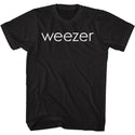 Weezer White Weezer Logo Black Adult Short Sleeve T-Shirt tee - Coastline Mall