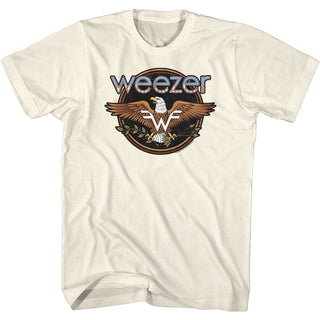 Weezer Eagle Logo Natural Adult Short Sleeve T-Shirt tee - Coastline Mall