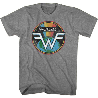 Weezer Space Weez Logo Graphite Heather Adult Short Sleeve T-Shirt tee - Coastline Mall