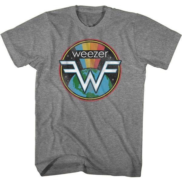 Weezer Space Weez Logo Graphite Heather Adult Short Sleeve T-Shirt tee - Coastline Mall