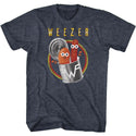 Weezer Pork And Beans Logo Navy Heather Adult Short Sleeve T-Shirt tee - Coastline Mall