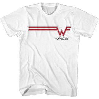 Weezer W Streak Logo White Adult Short Sleeve T-Shirt tee - Coastline Mall