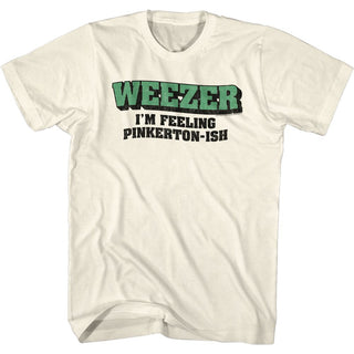 Weezer Pinkerton Ish Logo Natural Adult Short Sleeve T-Shirt tee - Coastline Mall