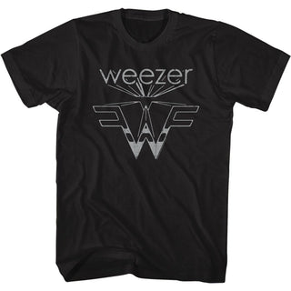 Weezer Flying W Logo Black Adult Short Sleeve T-Shirt tee - Coastline Mall