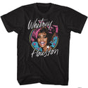 Whitney Houston - Stars logo Black Short Sleeve Adult T-Shirt Officially Licensed Clothing and Apparel from Coastline Mall