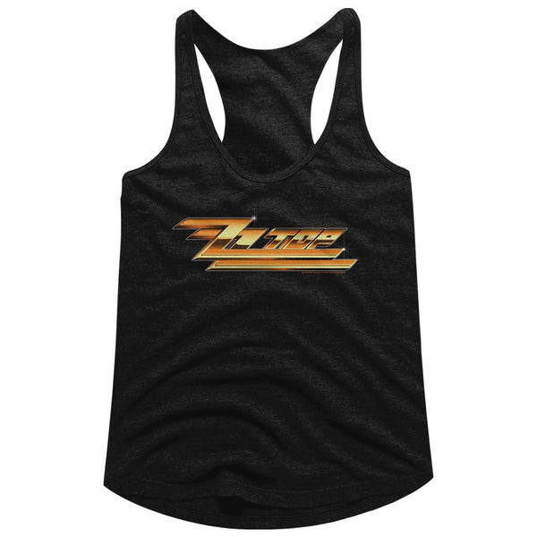 ZZ Top-Logo-Black Ladies Racerback - Coastline Mall