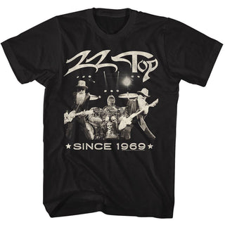 ZZ Top-Since 1969-Black Adult S/S Tshirt - Coastline Mall