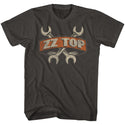 ZZ Top - Wrenches Logo Smoke Adult Short Sleeve T-Shirt tee - Coastline Mall