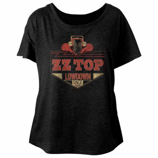 ZZ Top-Lowdown-Vintage Black Ladies S/S Dolman - Coastline Mall
